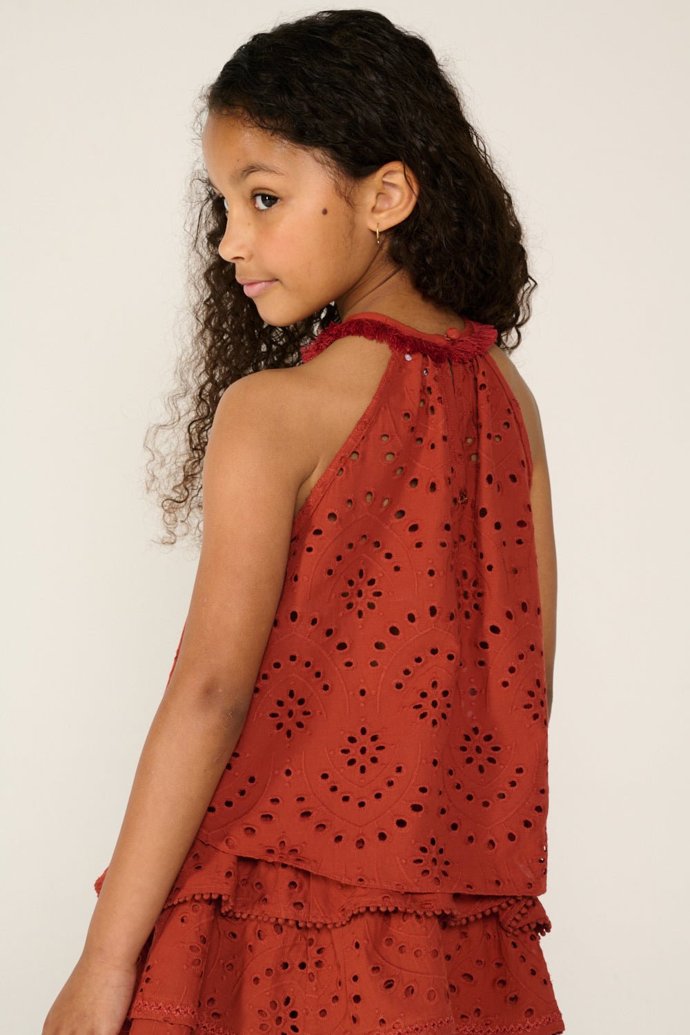 Top Cleo pour fille - Paprika