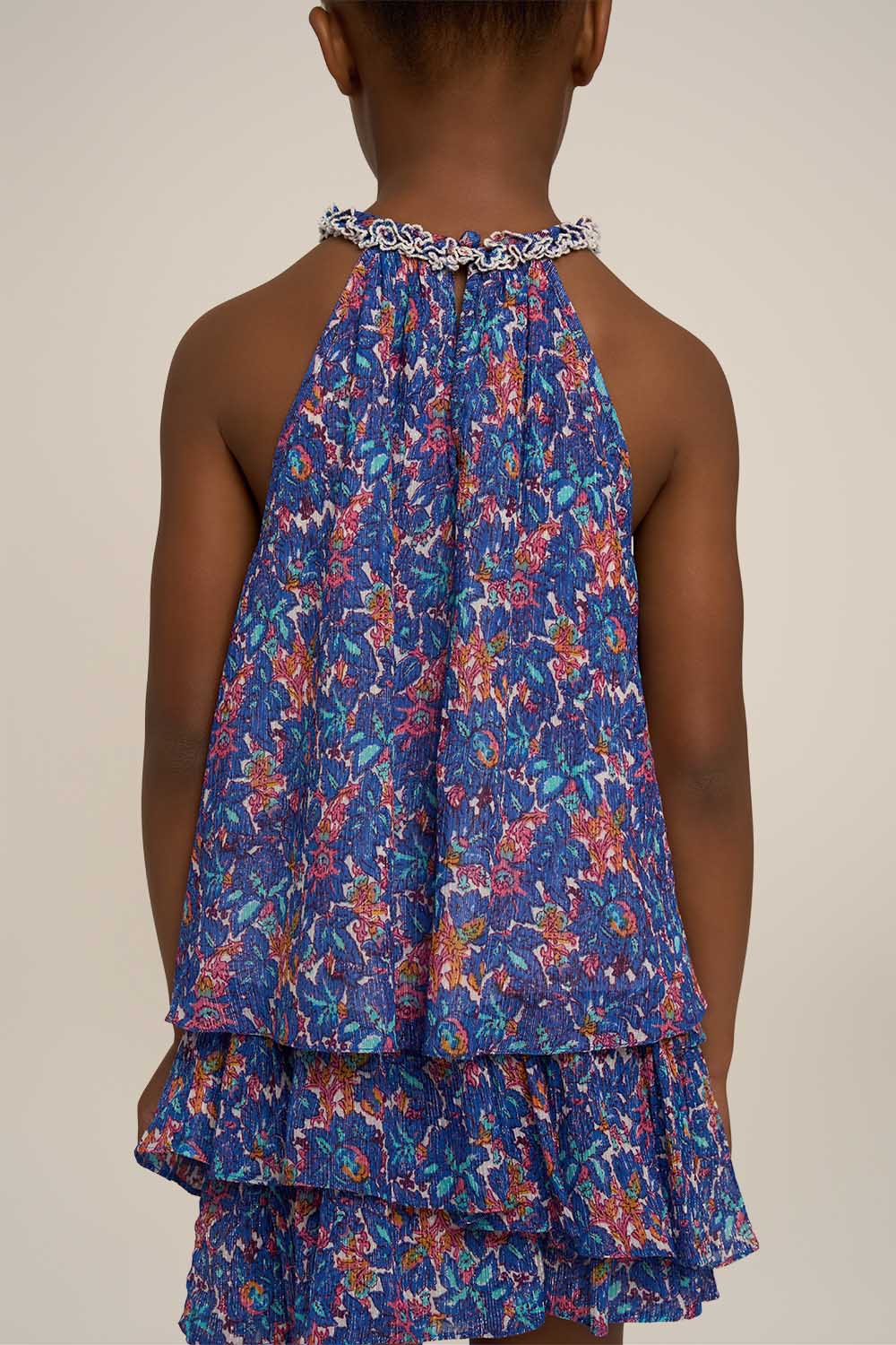 Top Cleo for girls - Blue Tiny Blooms