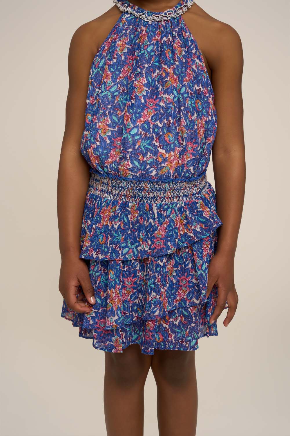 Mini Jupe Lilas pour fille - Blue Tiny Blooms