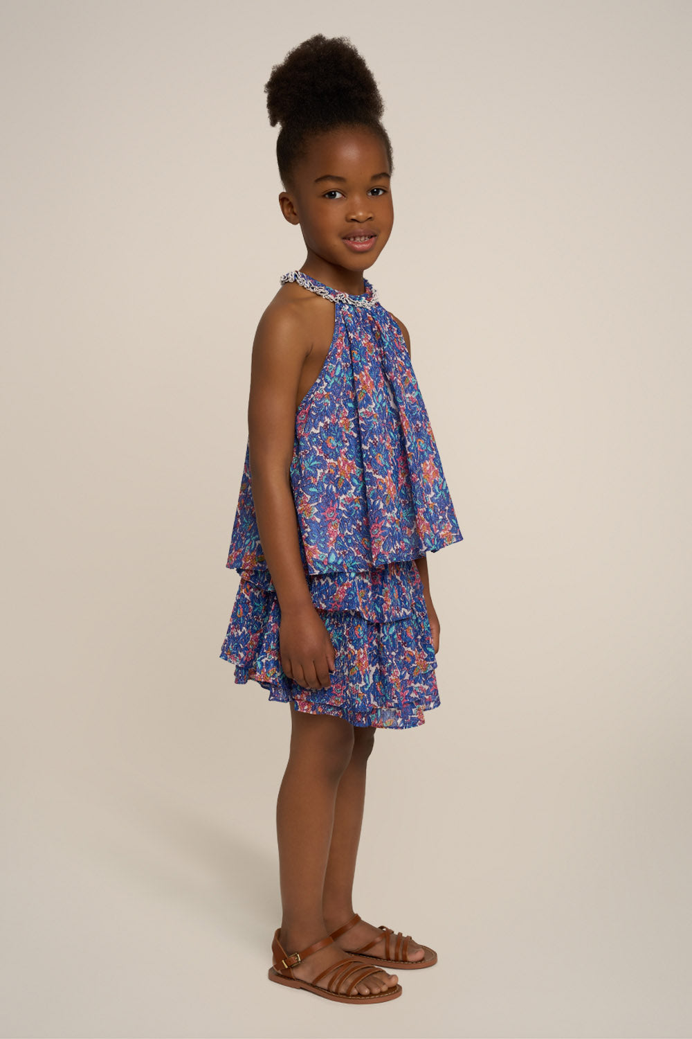 Top Cleo for girls - Blue Tiny Blooms