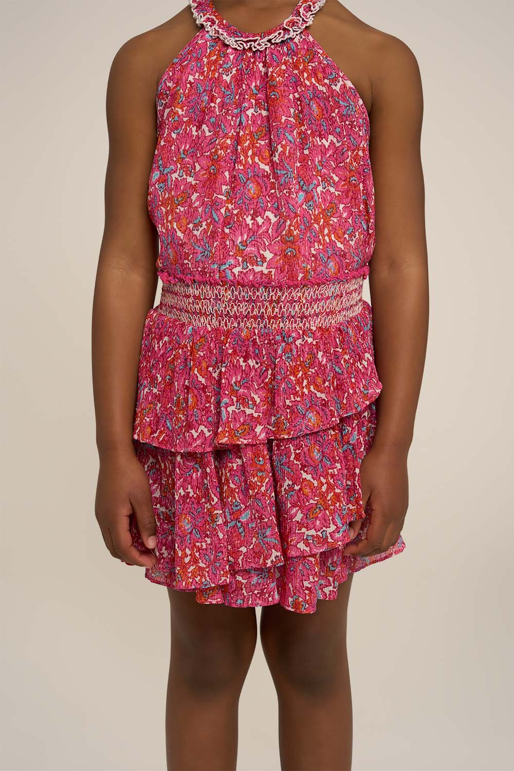 Mini Skirt Lilas for girls - Pink Tiny Blooms