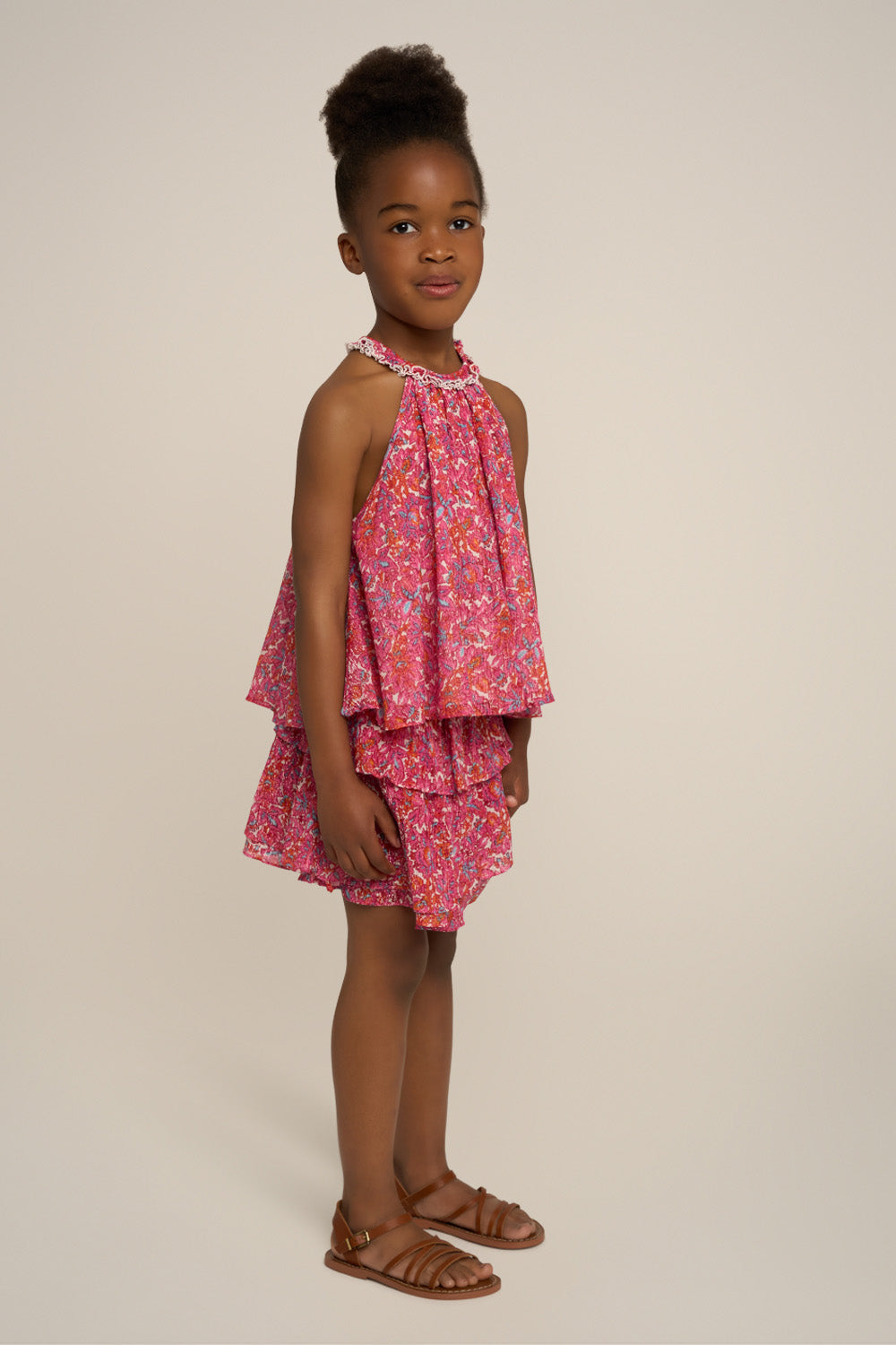 Top Cleo pour fille - Pink Tiny Blooms