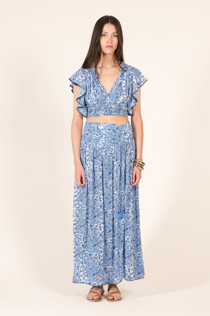 Long Skirt Carla - Blue Aquaflora