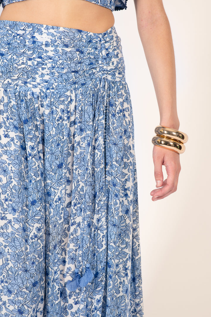 Long Skirt Carla - Blue Aquaflora