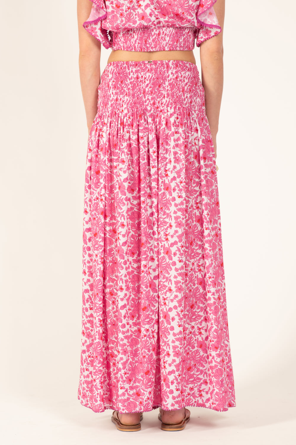 Long Skirt Carla - Pink Aquaflora | Poupette St Barth