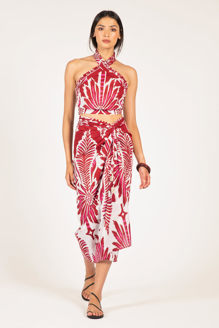 Long Skirt Uma - Bordo Cartagena