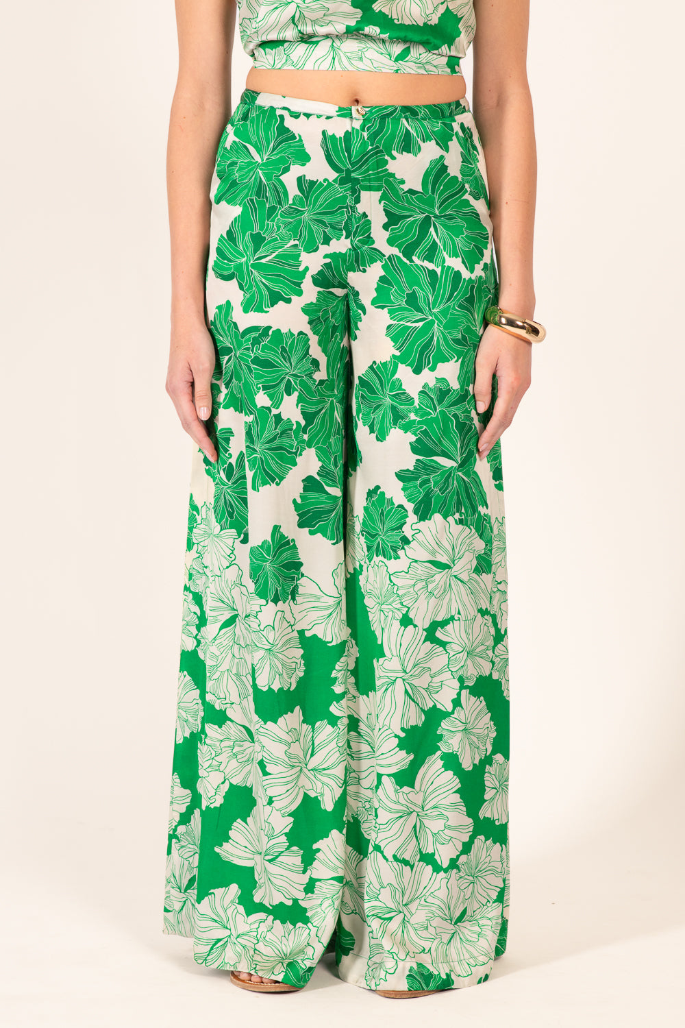 Pant Clea - Green Flower Bunch