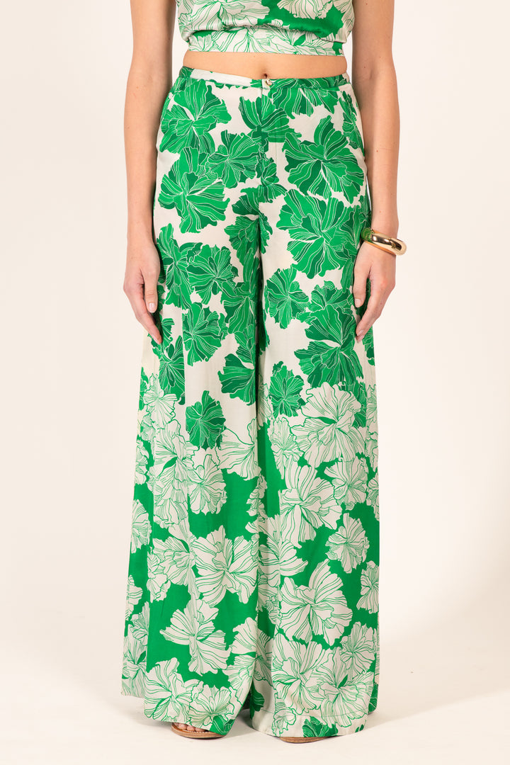 Pant Clea - Green Flower Bunch
