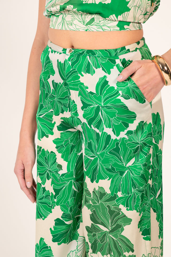 Pant Clea - Green Flower Bunch
