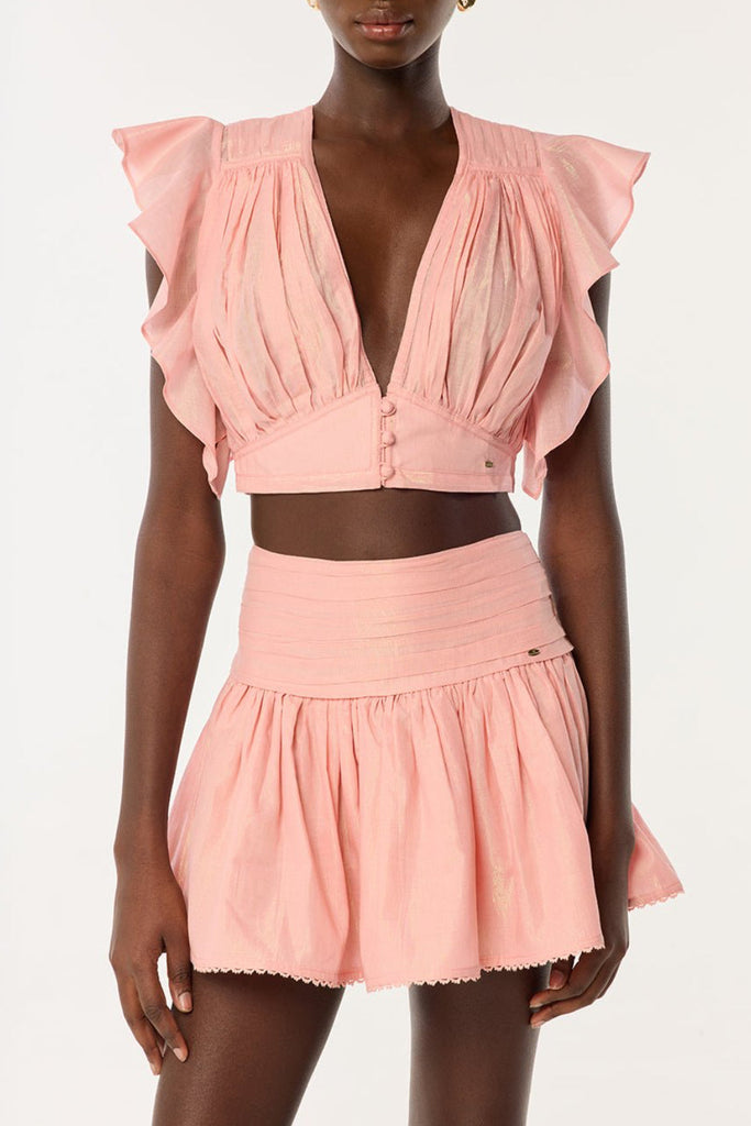 mmeeme Feather like ensemble topsピンク Top Kikka - Pink | Poupette St Barth