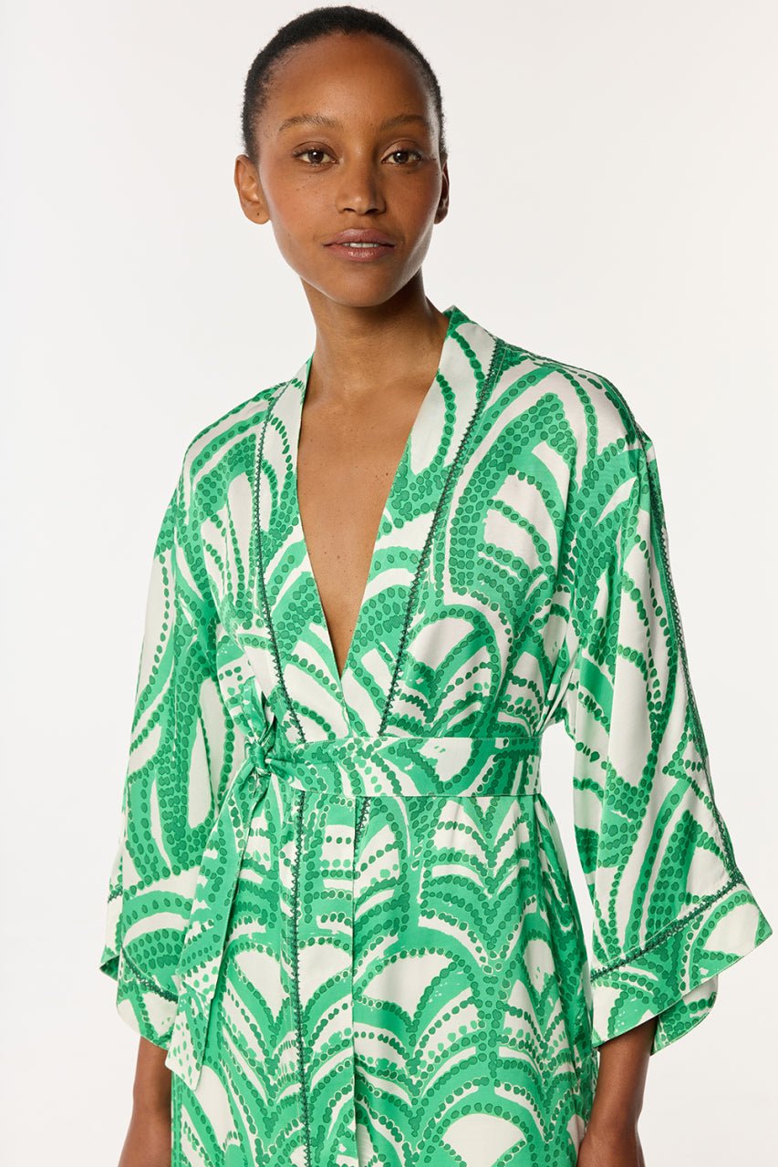 Long Kimono Erica - Green Himba