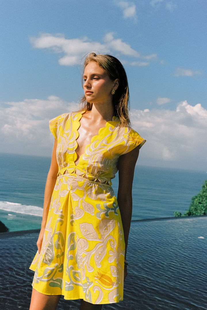 Yellow Ritual mini dress – Mini Dress Hazel by Poupette St Barth, view 2