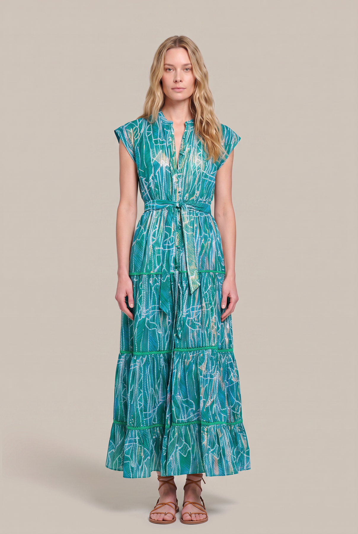 Long Dress Kora - Green Akoya | Poupette St Barth