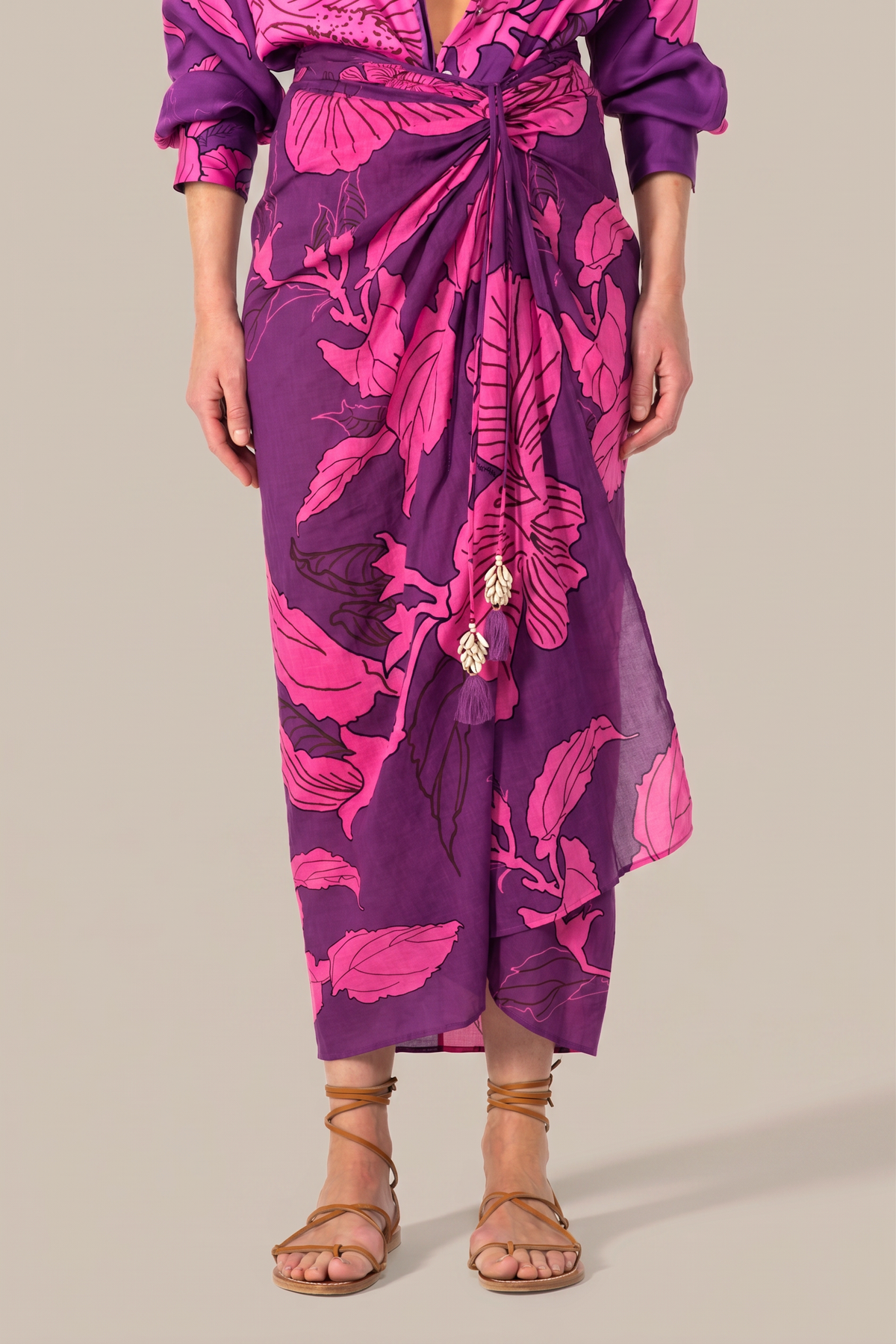 Jupe Longue Uma - Purple Hibiscus