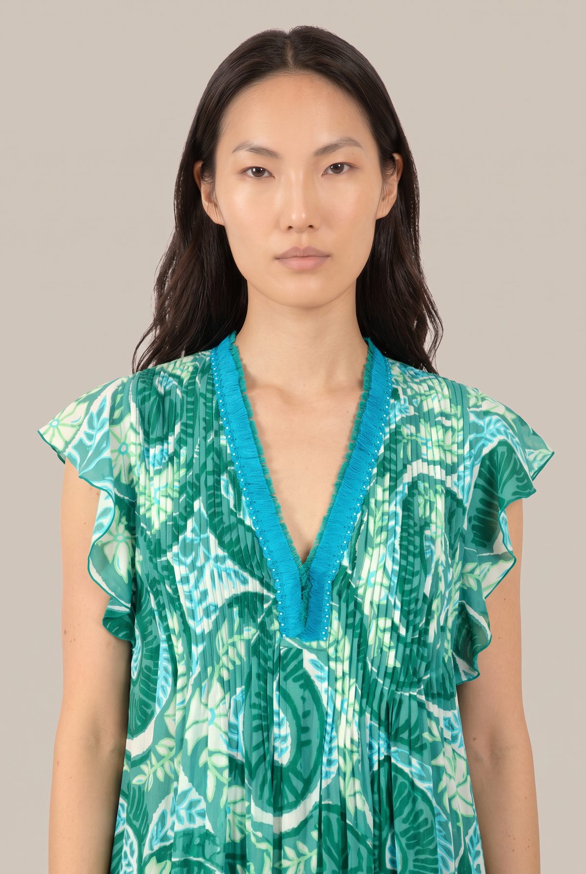 Green Holy Snake Mini Dress Sasha by Poupette St Barth, lightweight and stylish with a vibrant snake print, perfect for warm weather.