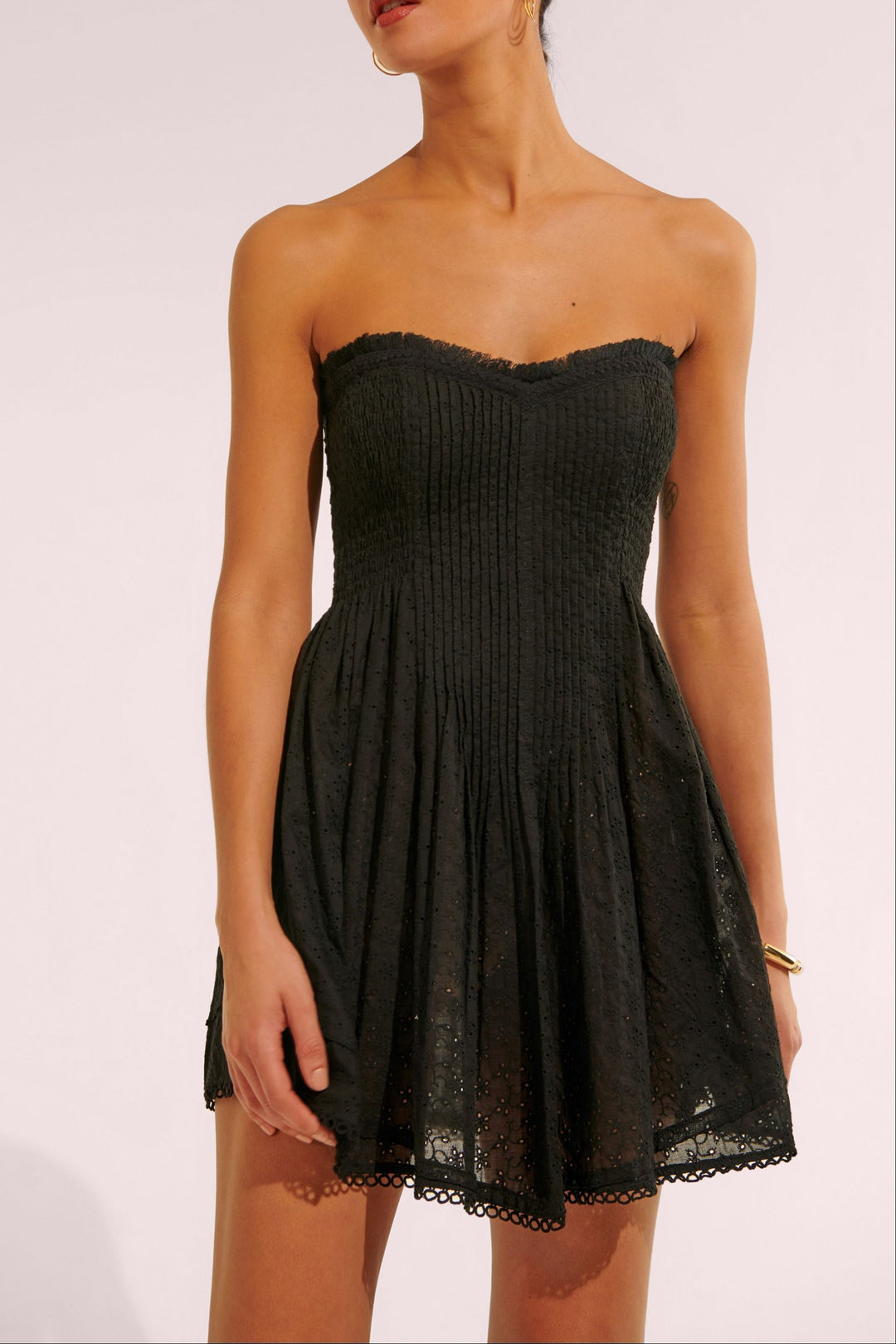 Black bandeau dress – Bandeau Dress Claire by Poupette St Barth, front view