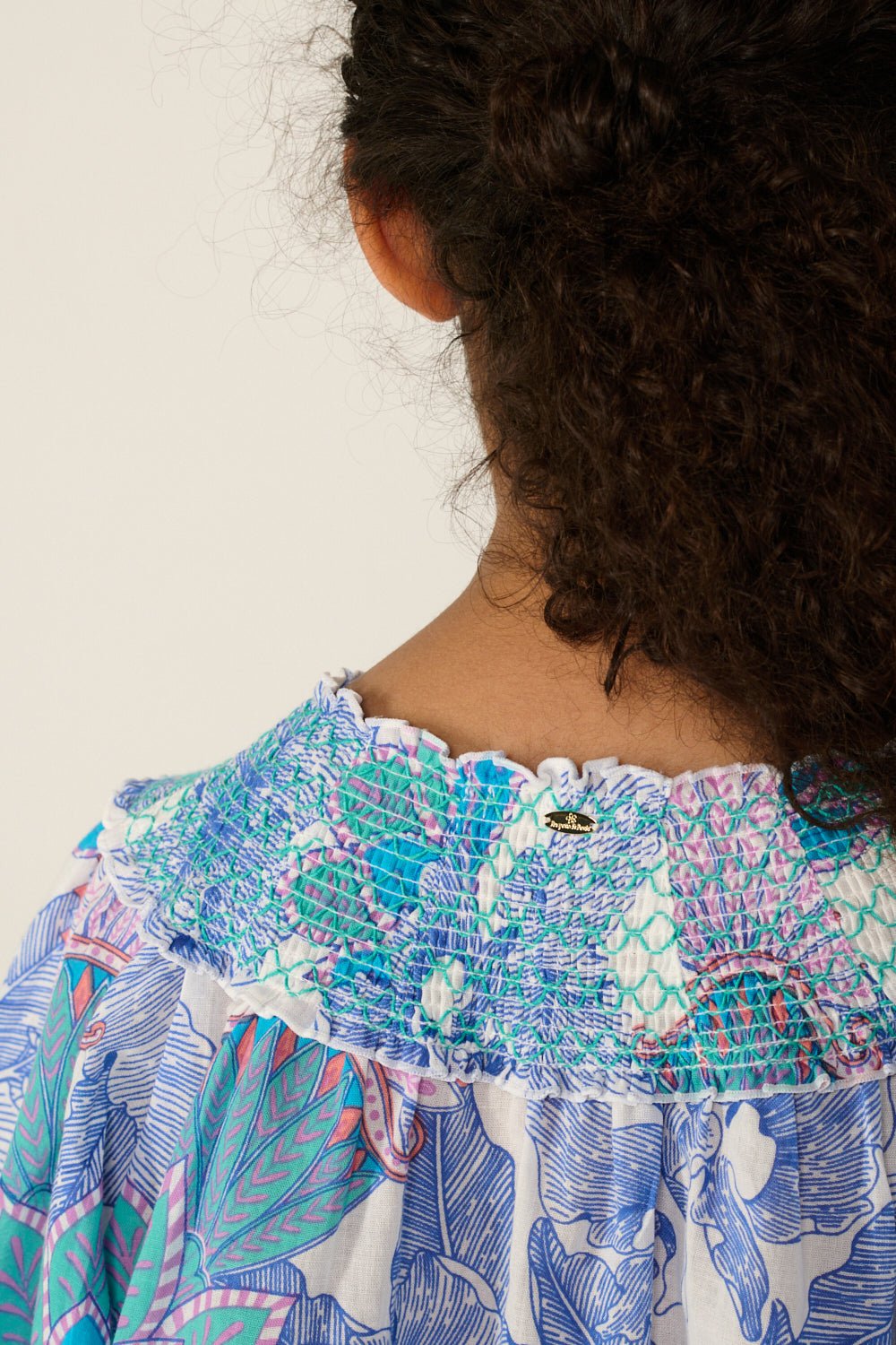 Girls' Blue Padang blouse – Blouse Ysee by Poupette St Barth, view 5
