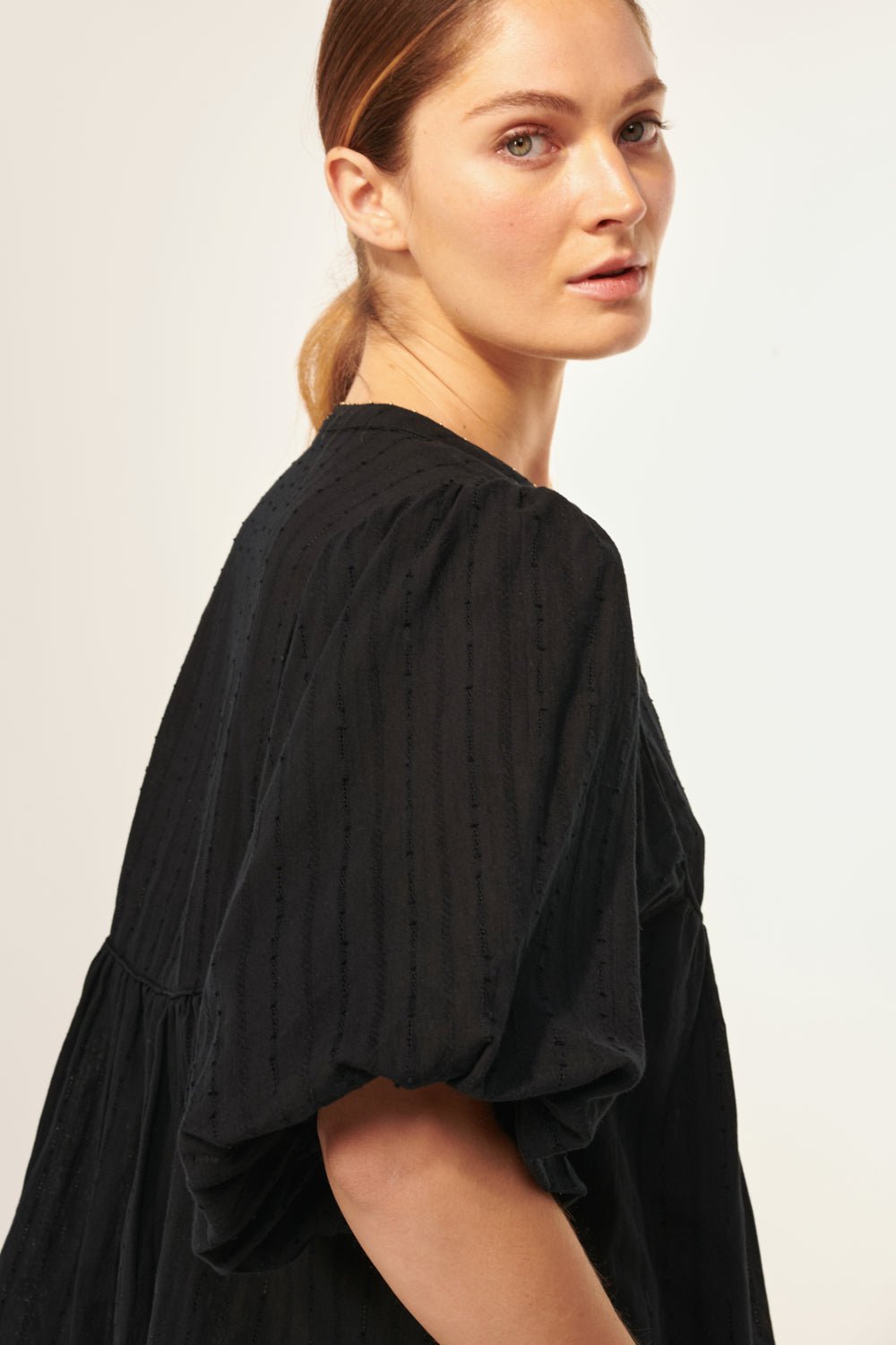 Black blouse – Blouse Flores by Poupette St Barth, view 4