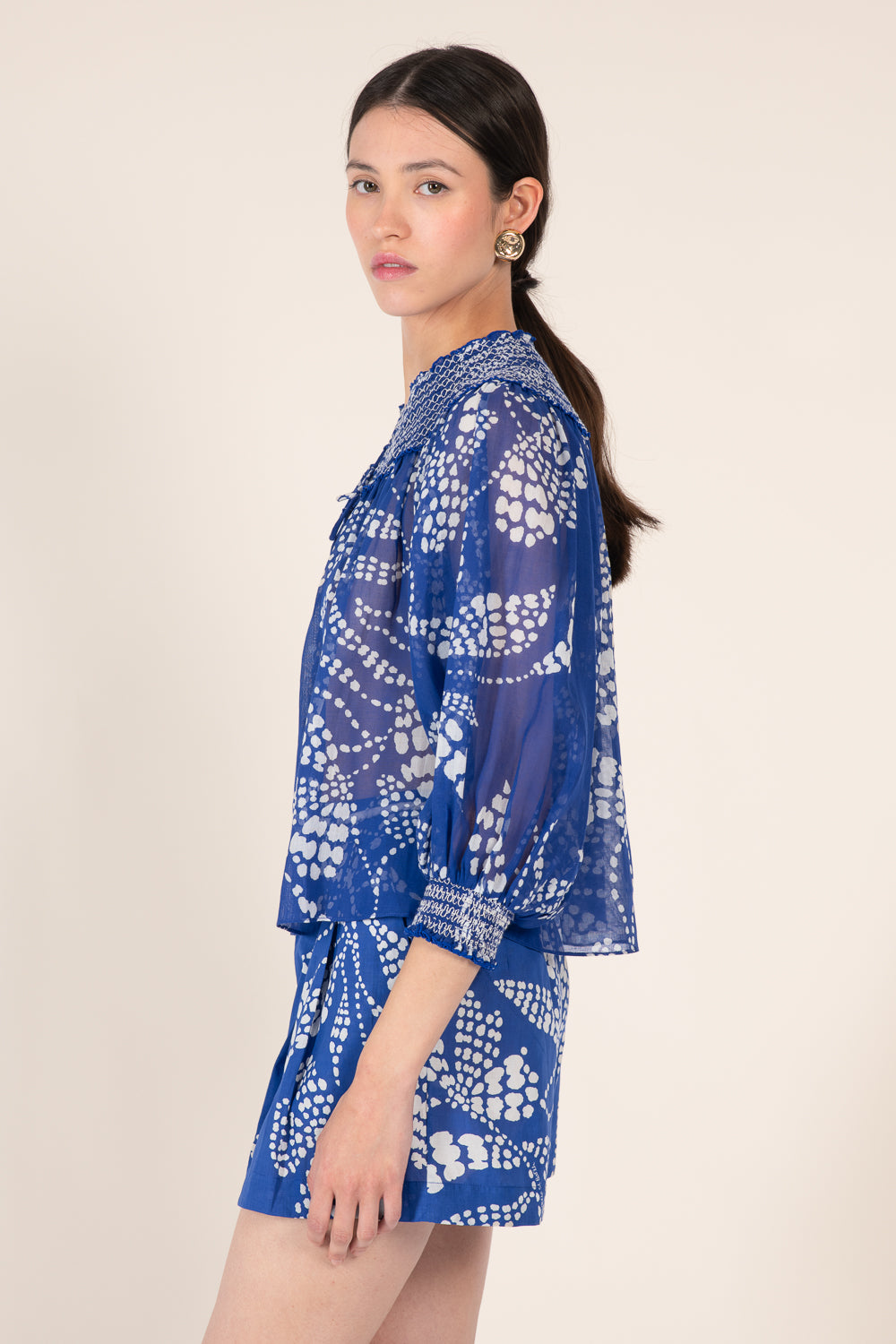 Blue Austral blouse – Blouse Ysee by Poupette St Barth, view 4