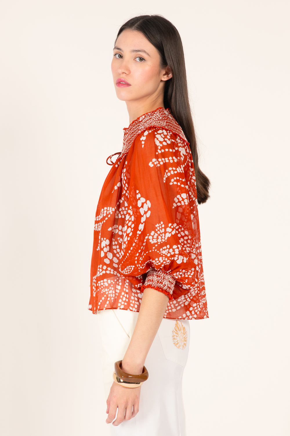 Paprika Austral blouse – Blouse Ysee by Poupette St Barth, view 4