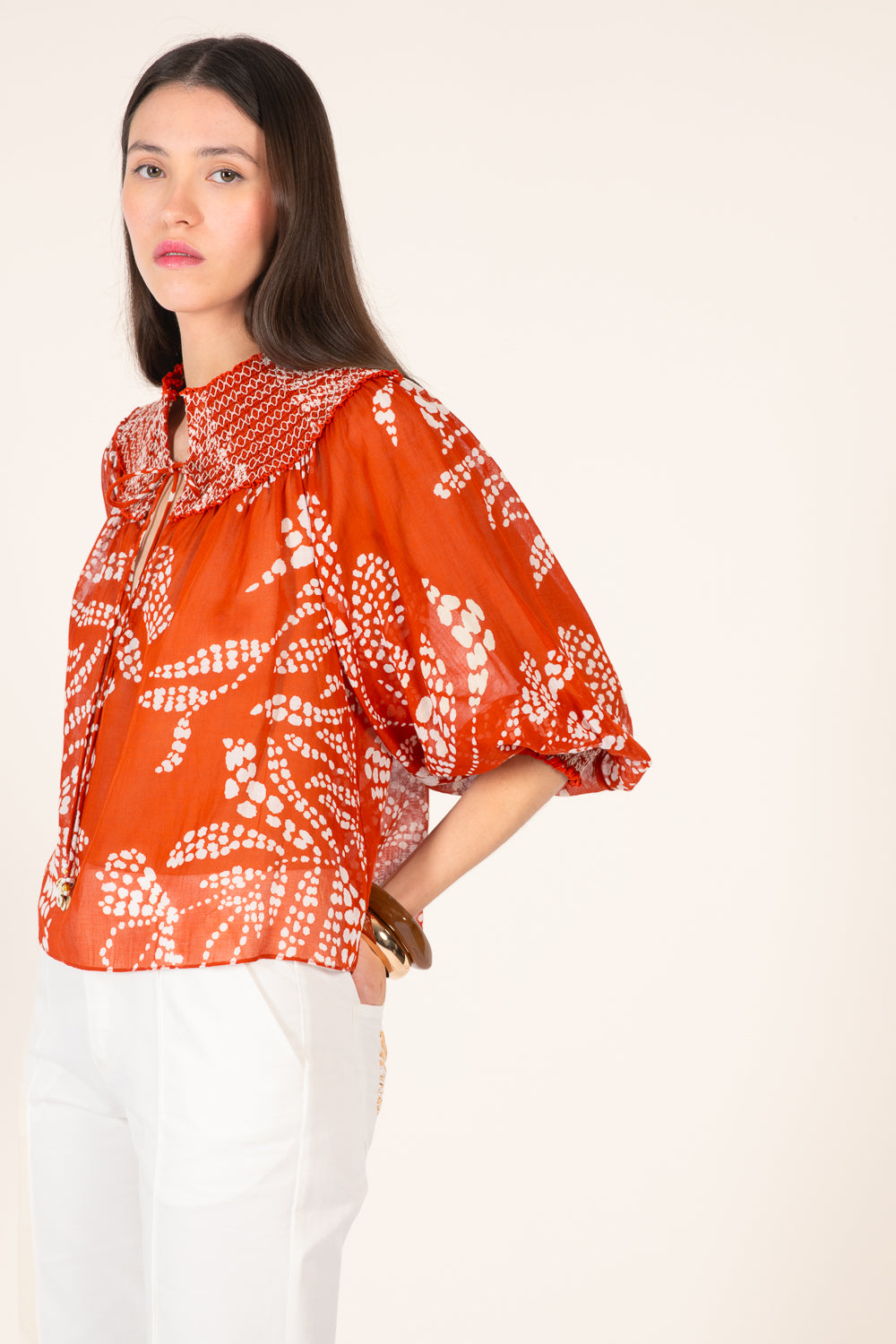 Paprika Austral blouse – Blouse Ysee by Poupette St Barth, view 3