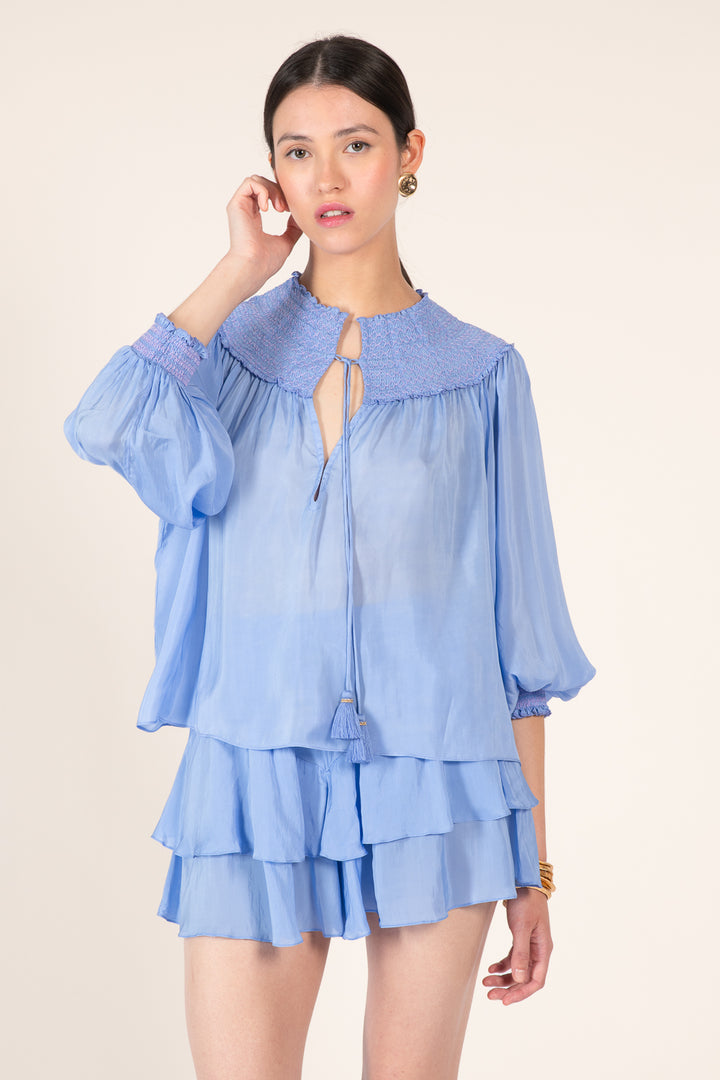 Persian Blue blouse – Blouse Ysee by Poupette St Barth, view 4