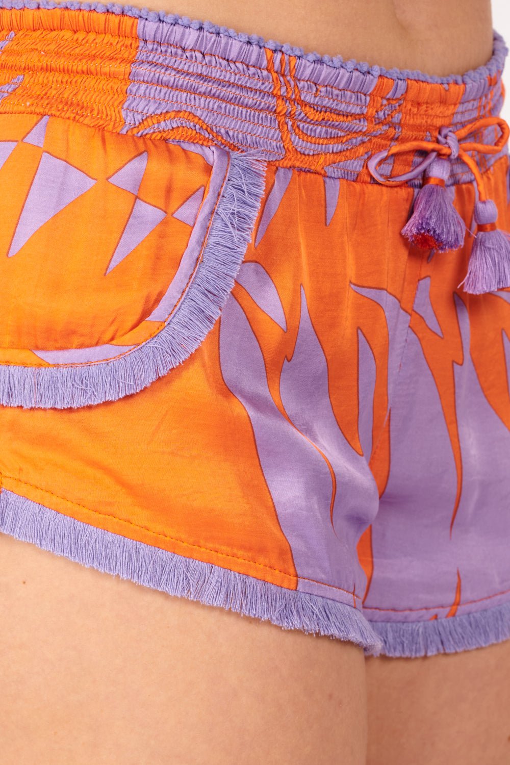 Orange Oasis boxer shorts – Boxer Lulu by Poupette St Barth, view 4