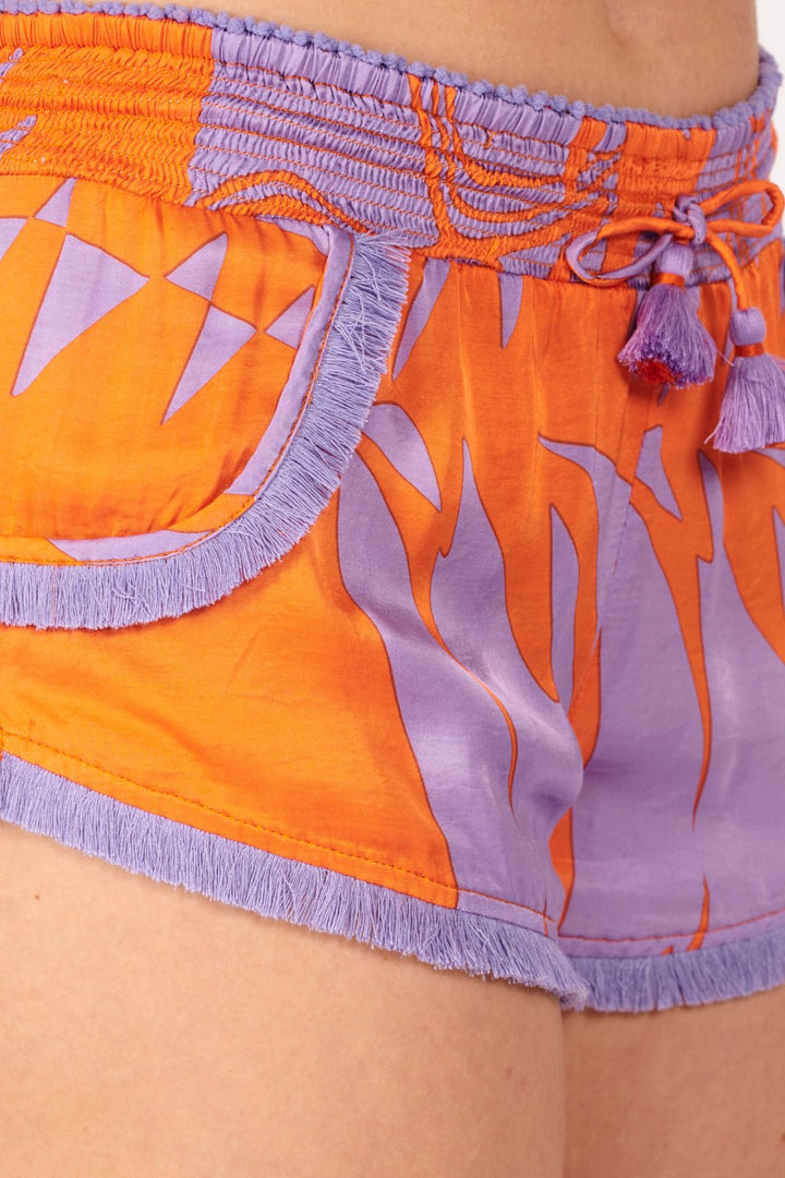 Orange Oasis boxer shorts – Boxer Lulu by Poupette St Barth, view 4