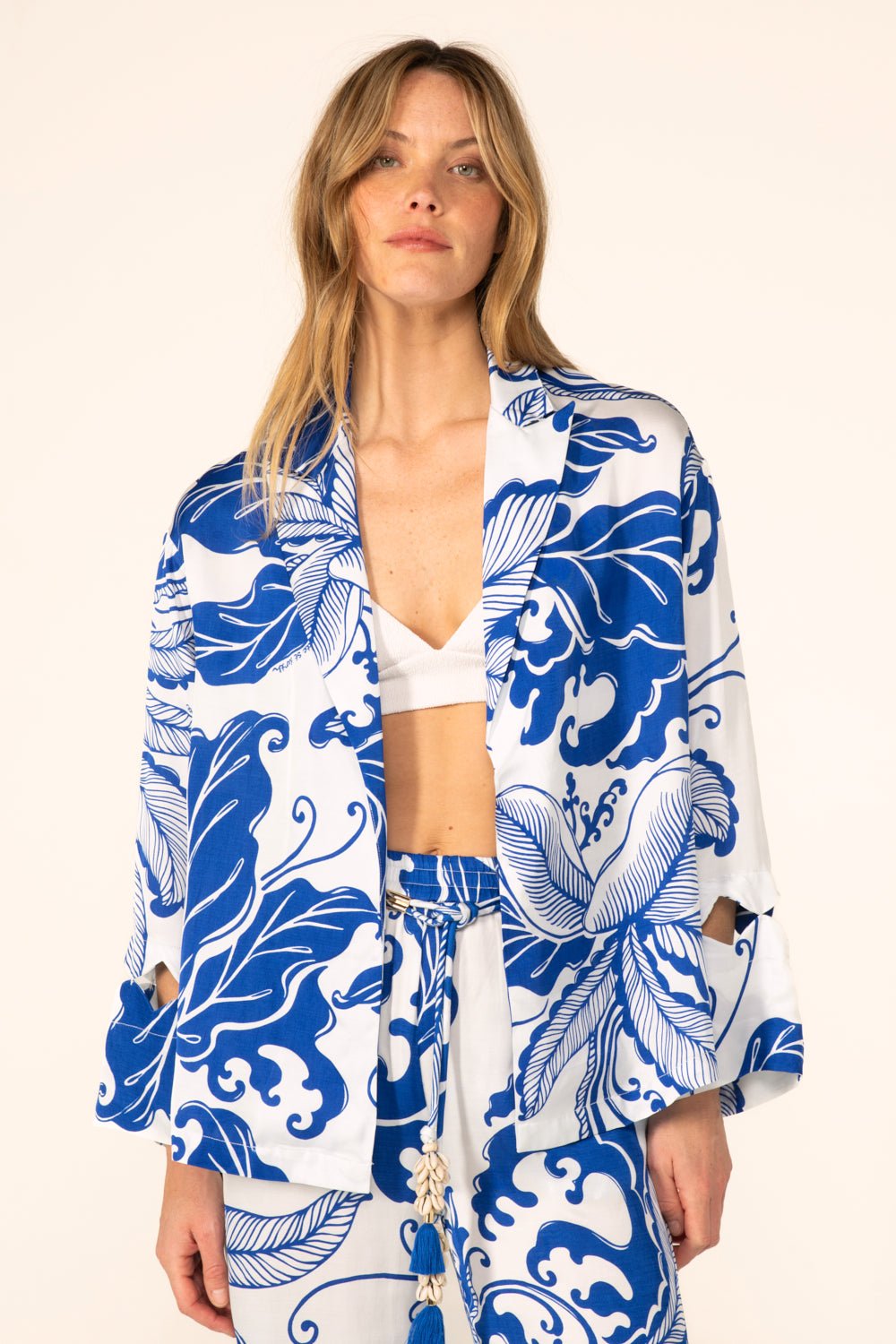 Blue Reef Wave jacket – Jacket June by Poupette St Barth, front view