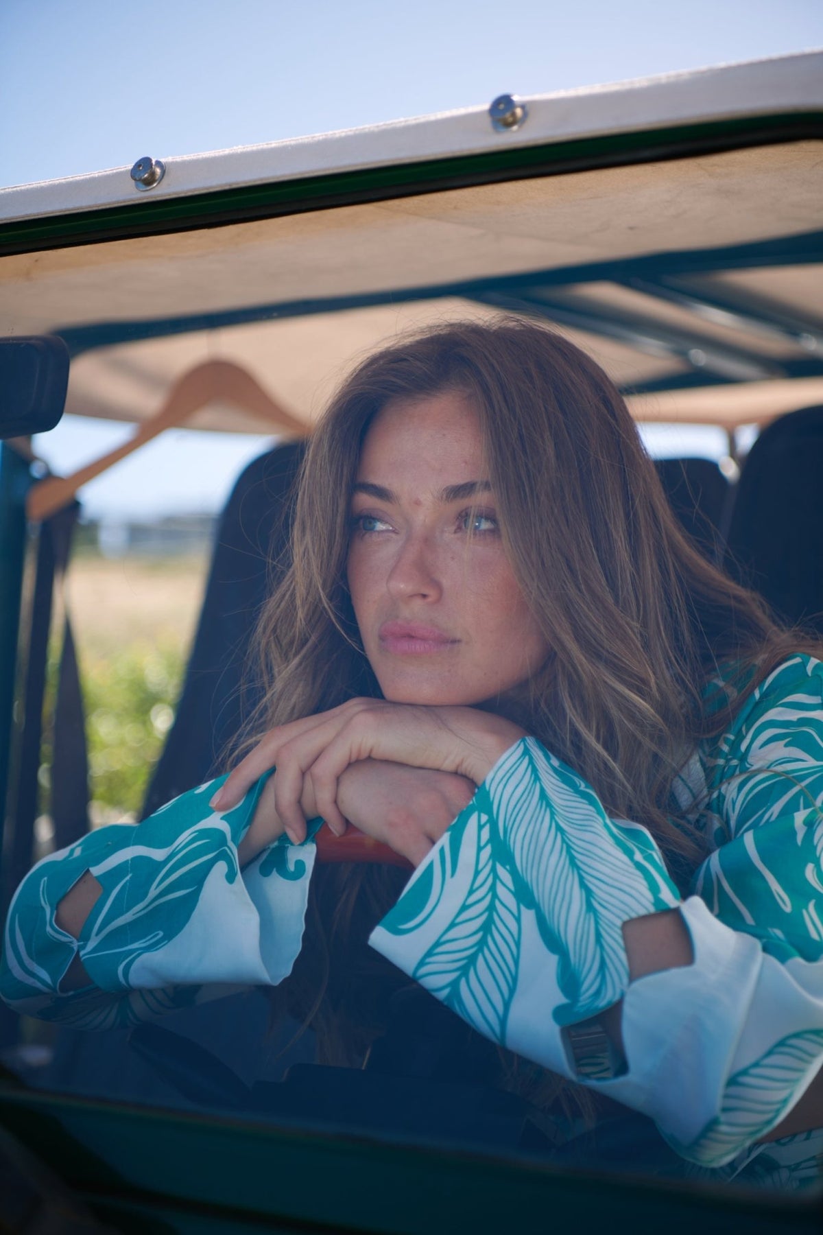 Green Reef Wave jacket – Jacket June by Poupette St Barth, front view
