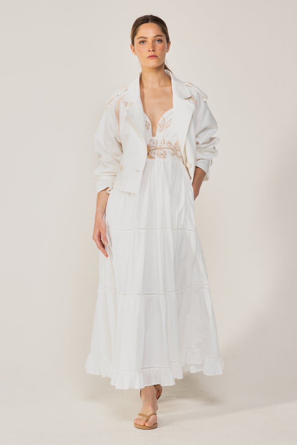 Natural White Provence jacket – Jacket Jane by Poupette St Barth, view 3