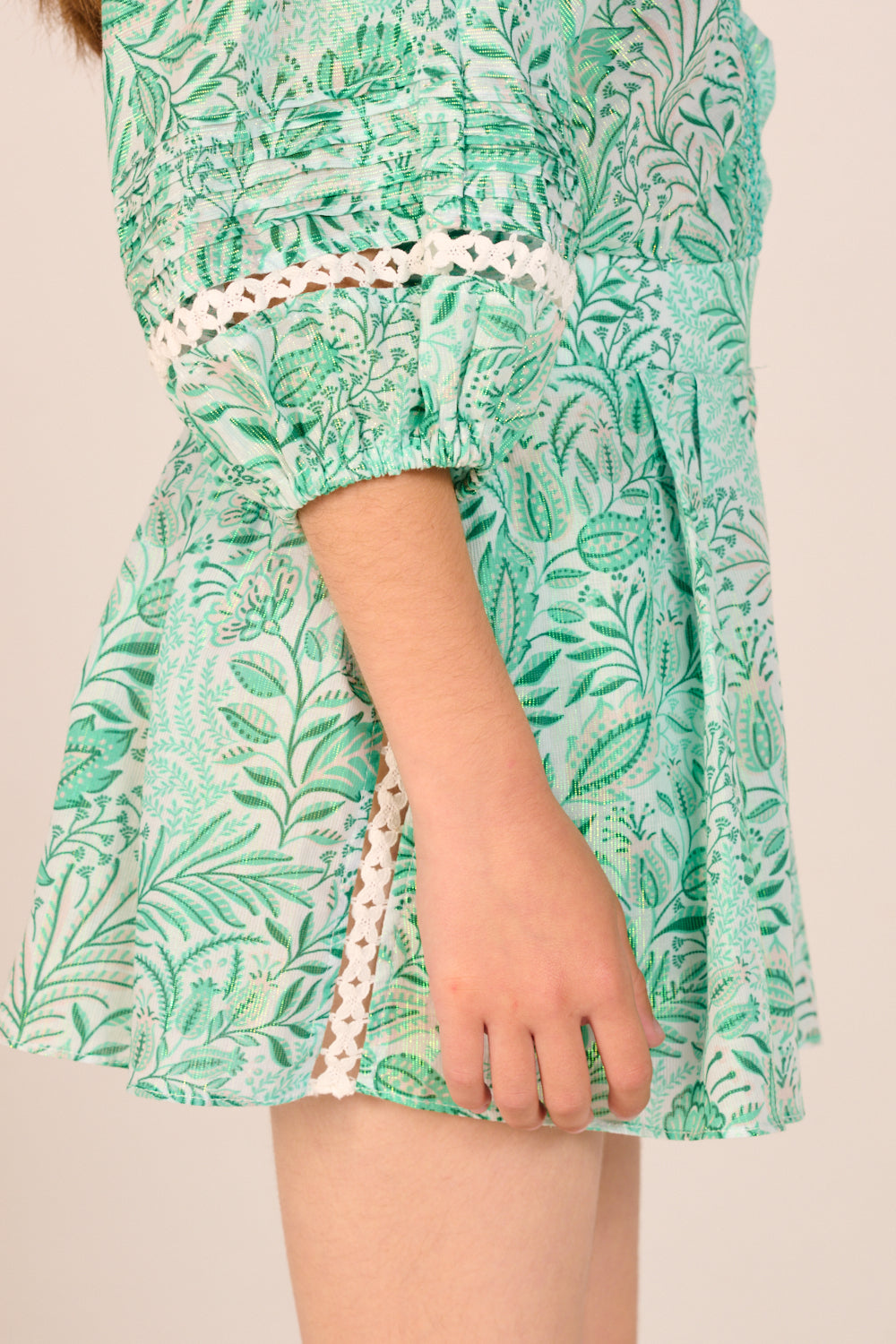 Girls' Green Palmarosa jumpsuit – Short Jumpsuit Chantal by Poupette St Barth, view 7