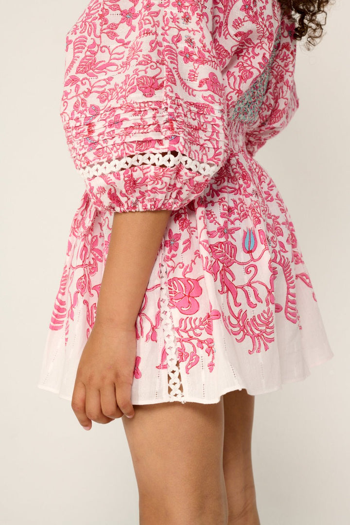 Girls' Pink Tiare jumpsuit – Short Jumpsuit Chantal by Poupette St Barth, view 4