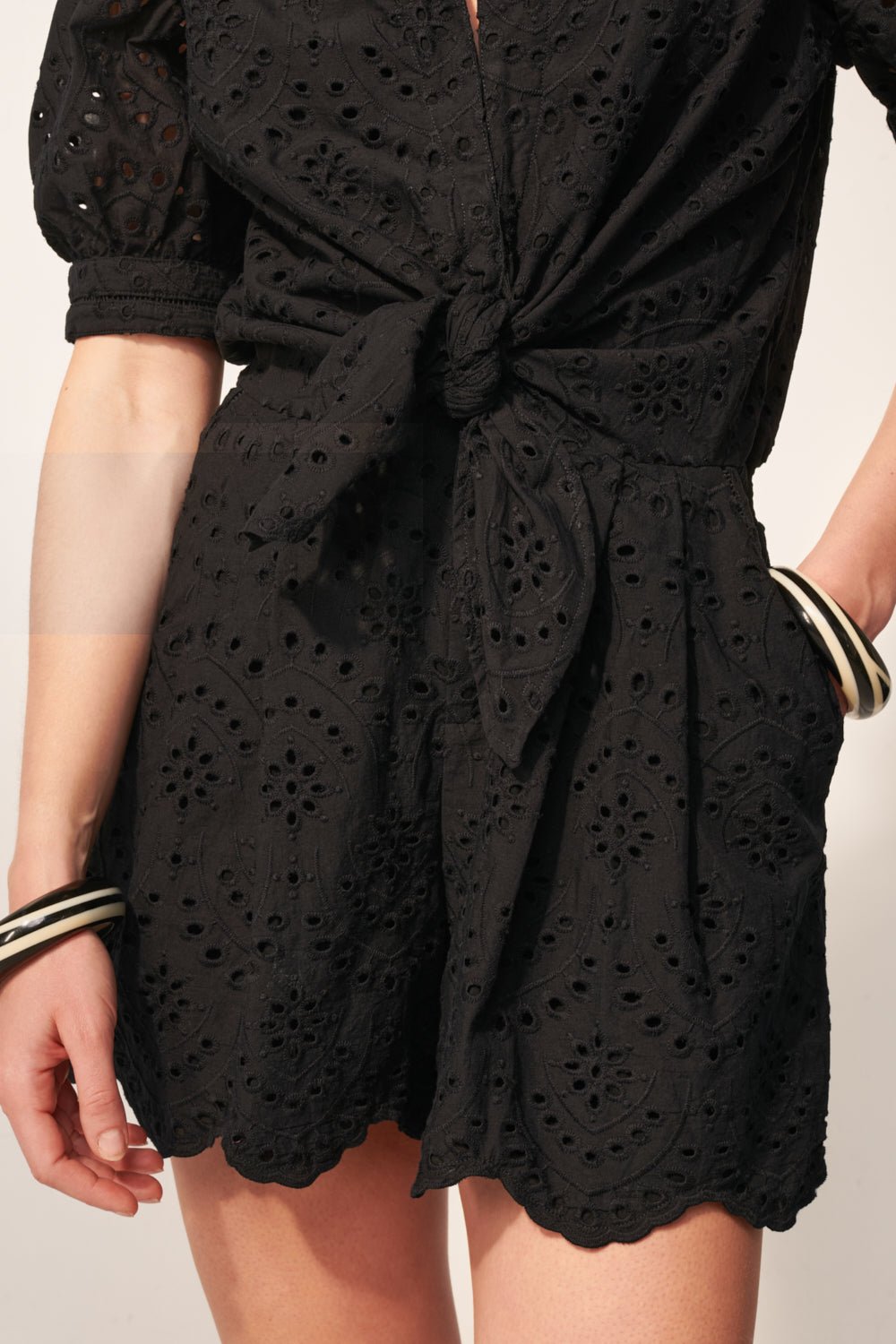 Black jumpsuit – Short Jumpsuit Livia by Poupette St Barth, view 5