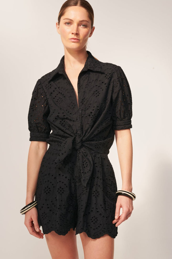 Black jumpsuit – Short Jumpsuit Livia by Poupette St Barth, view 3