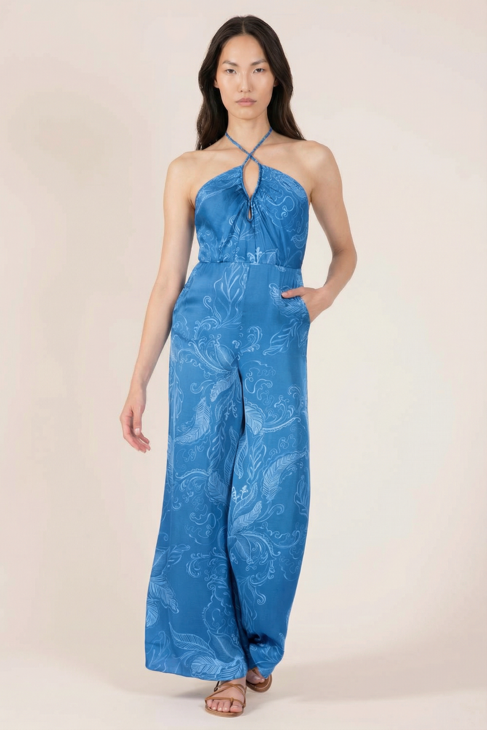 Blue Reef jumpsuit – Long Jumpsuit Cilia by Poupette St Barth, front view