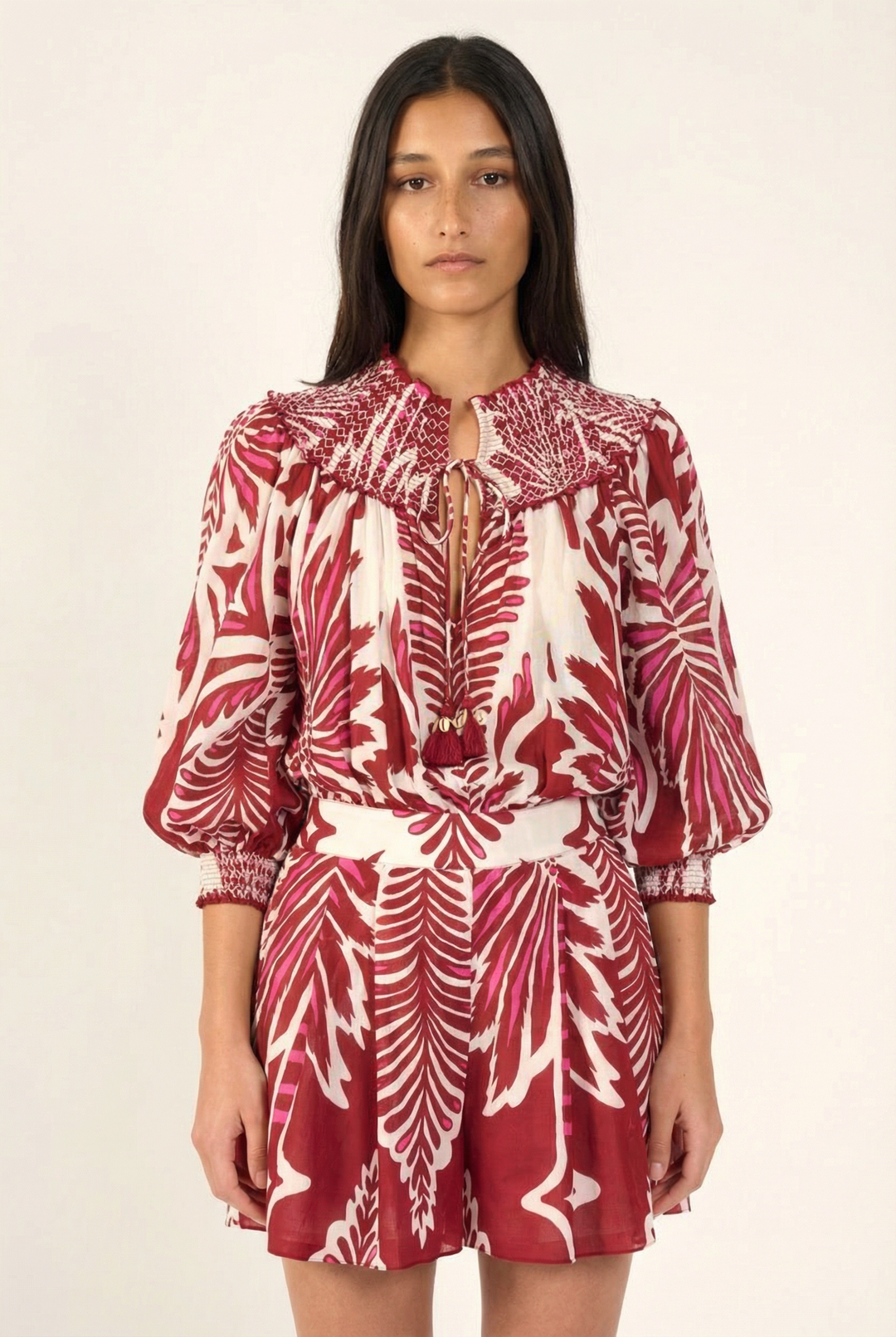 Bordo Cartagena jumpsuit – Short Jumpsuit Janna by Poupette St Barth, front view