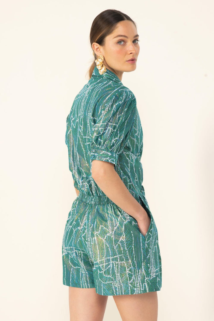 Green Akoya jumpsuit – Short Jumpsuit Livia by Poupette St Barth, view 5