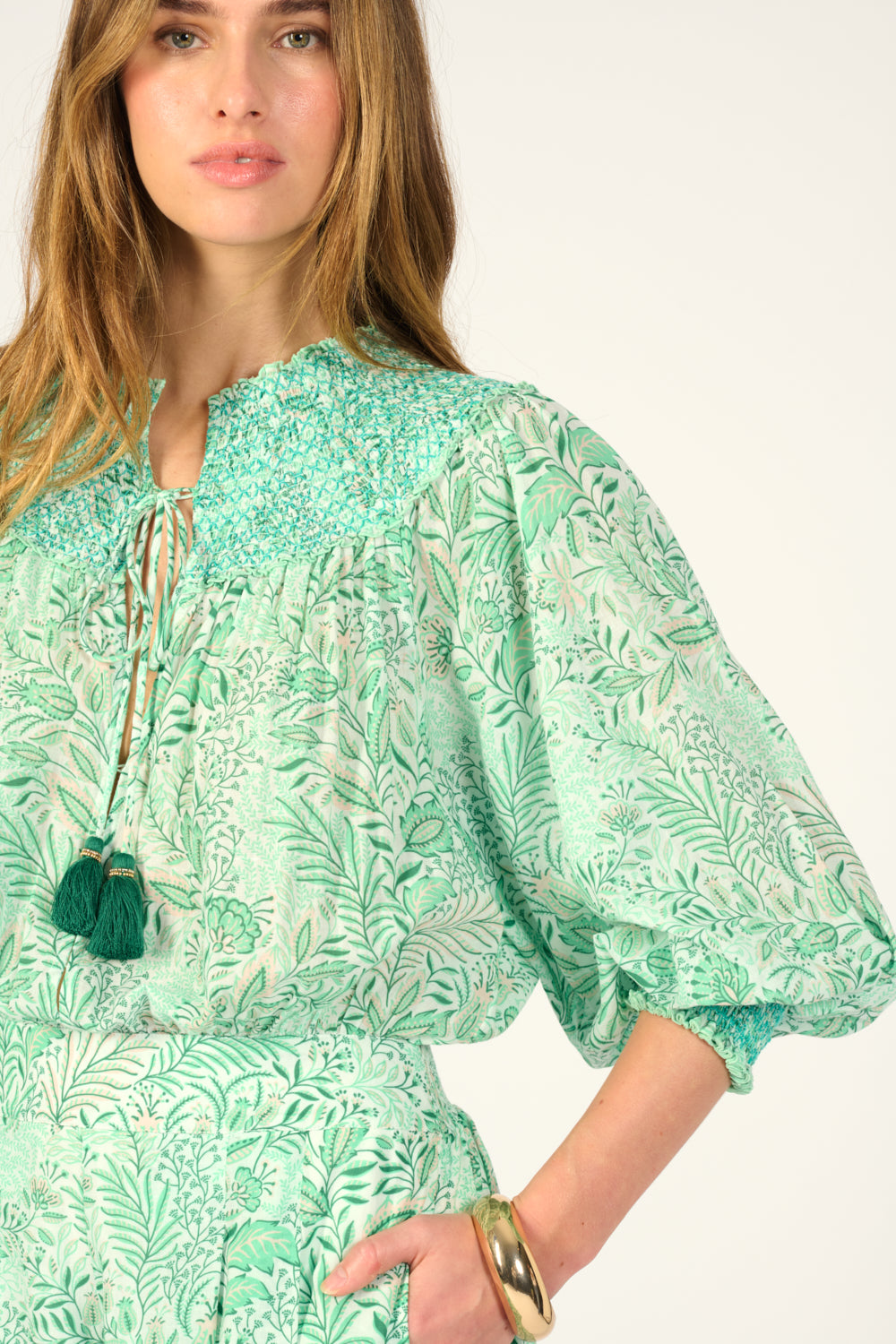 Green Palmarosa jumpsuit – Short Jumpsuit Janna by Poupette St Barth, view 5