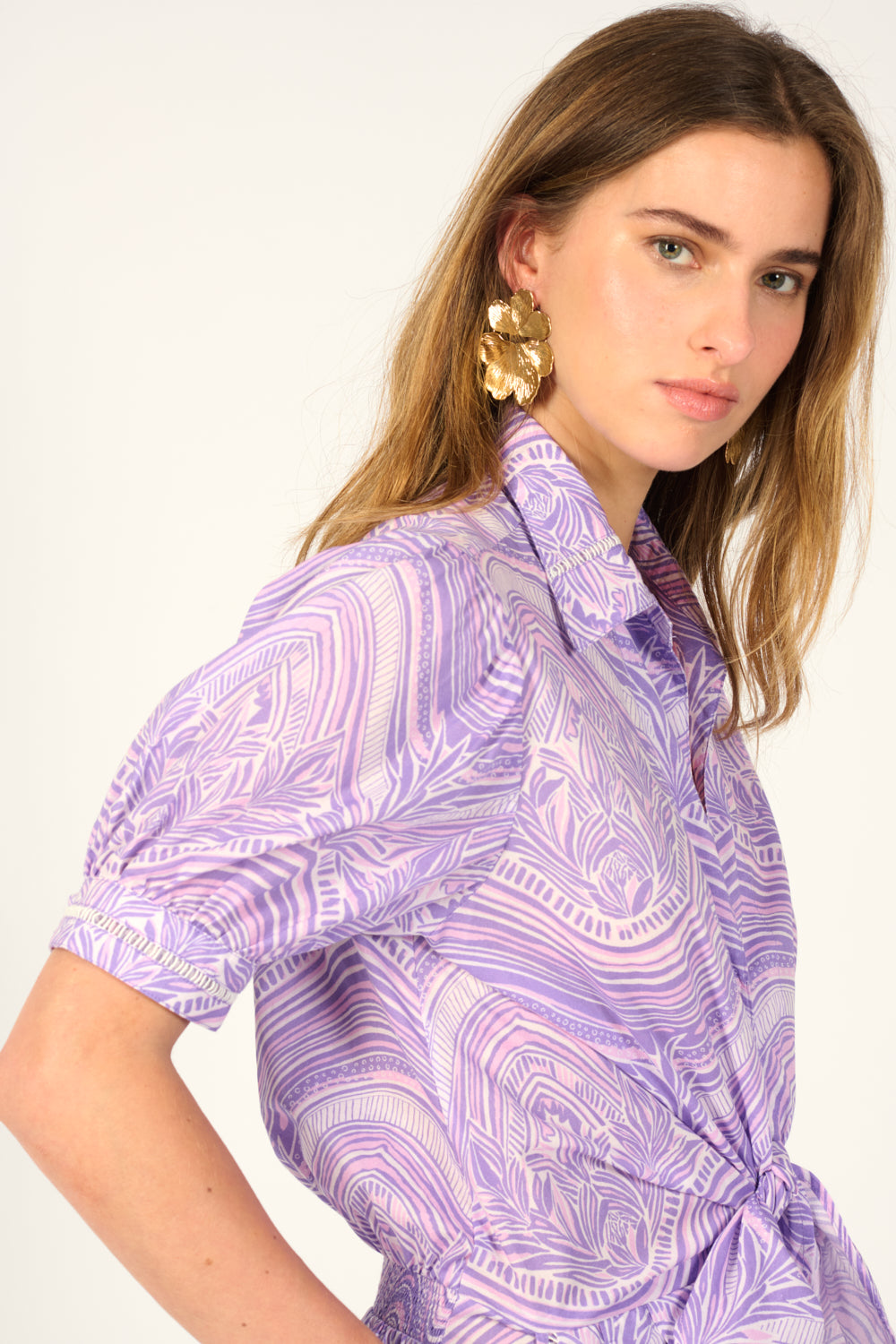 Lilac Moryana jumpsuit – Short Jumpsuit Livia by Poupette St Barth, view 2