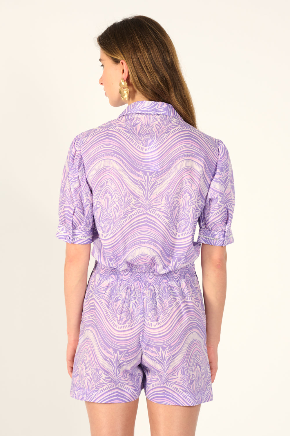 Lilac Moryana jumpsuit – Short Jumpsuit Livia by Poupette St Barth, view 4