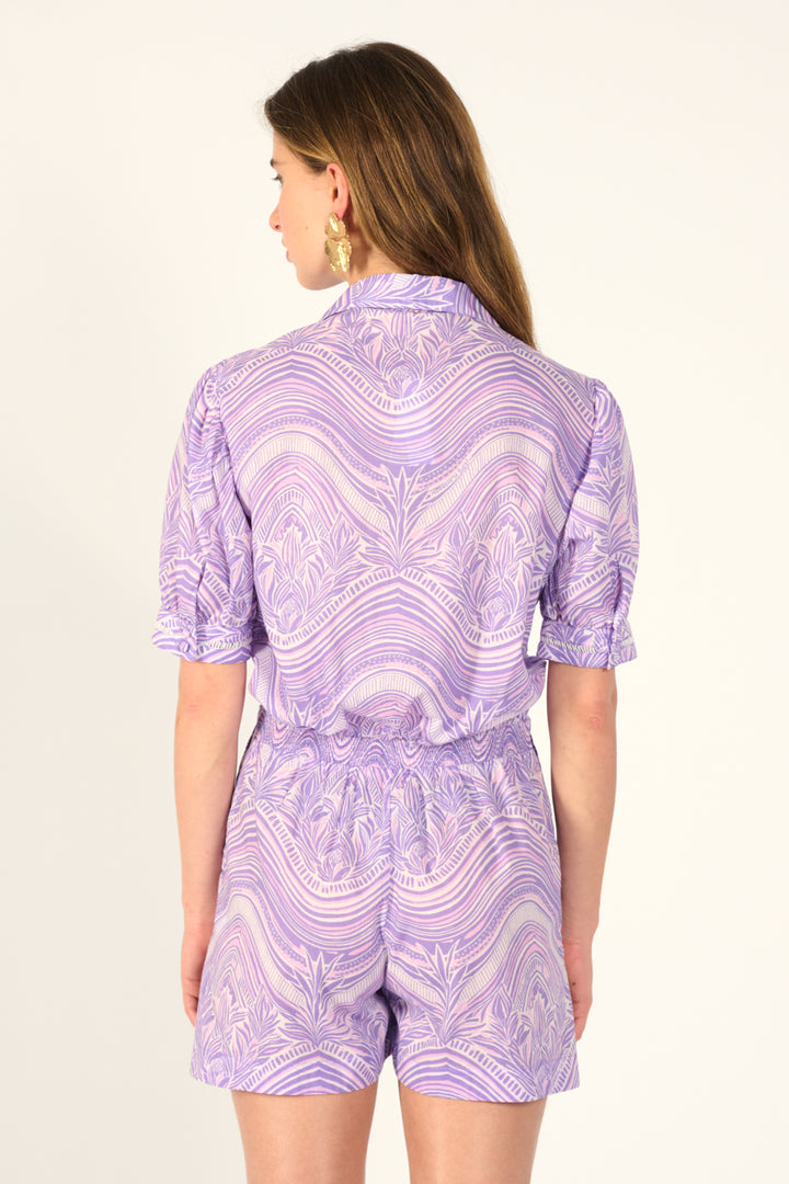 Lilac Moryana jumpsuit – Short Jumpsuit Livia by Poupette St Barth, view 4