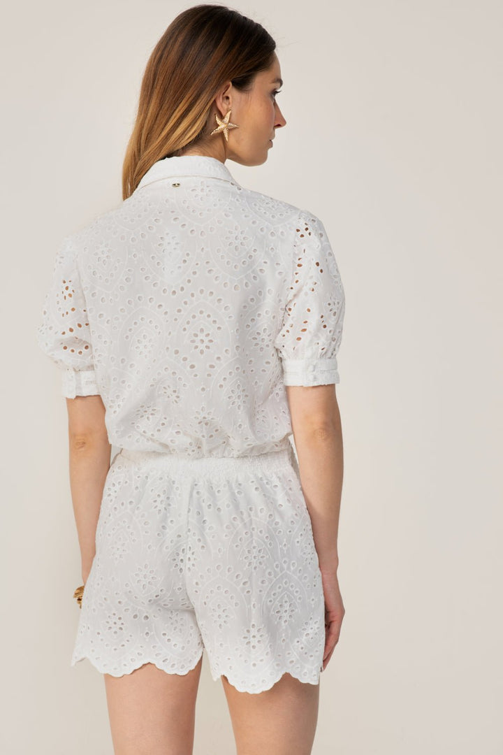 Natural White jumpsuit – Short Jumpsuit Livia by Poupette St Barth, view 8
