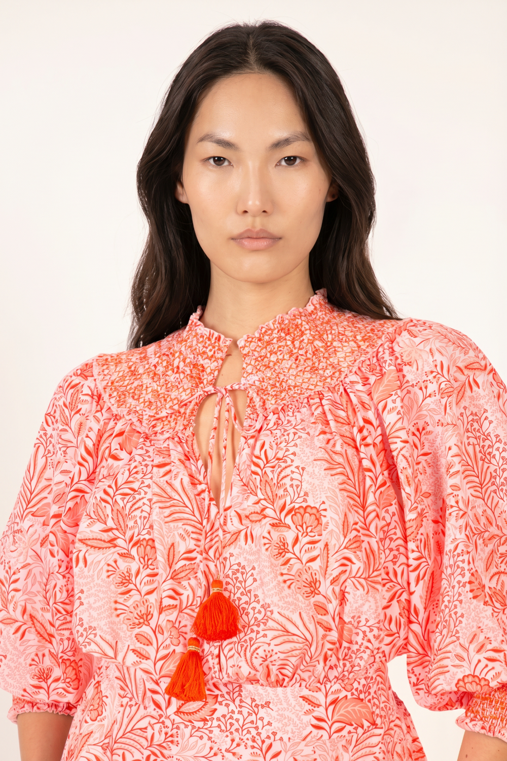 Orange Palmarosa jumpsuit – Short Jumpsuit Janna by Poupette St Barth, view 2