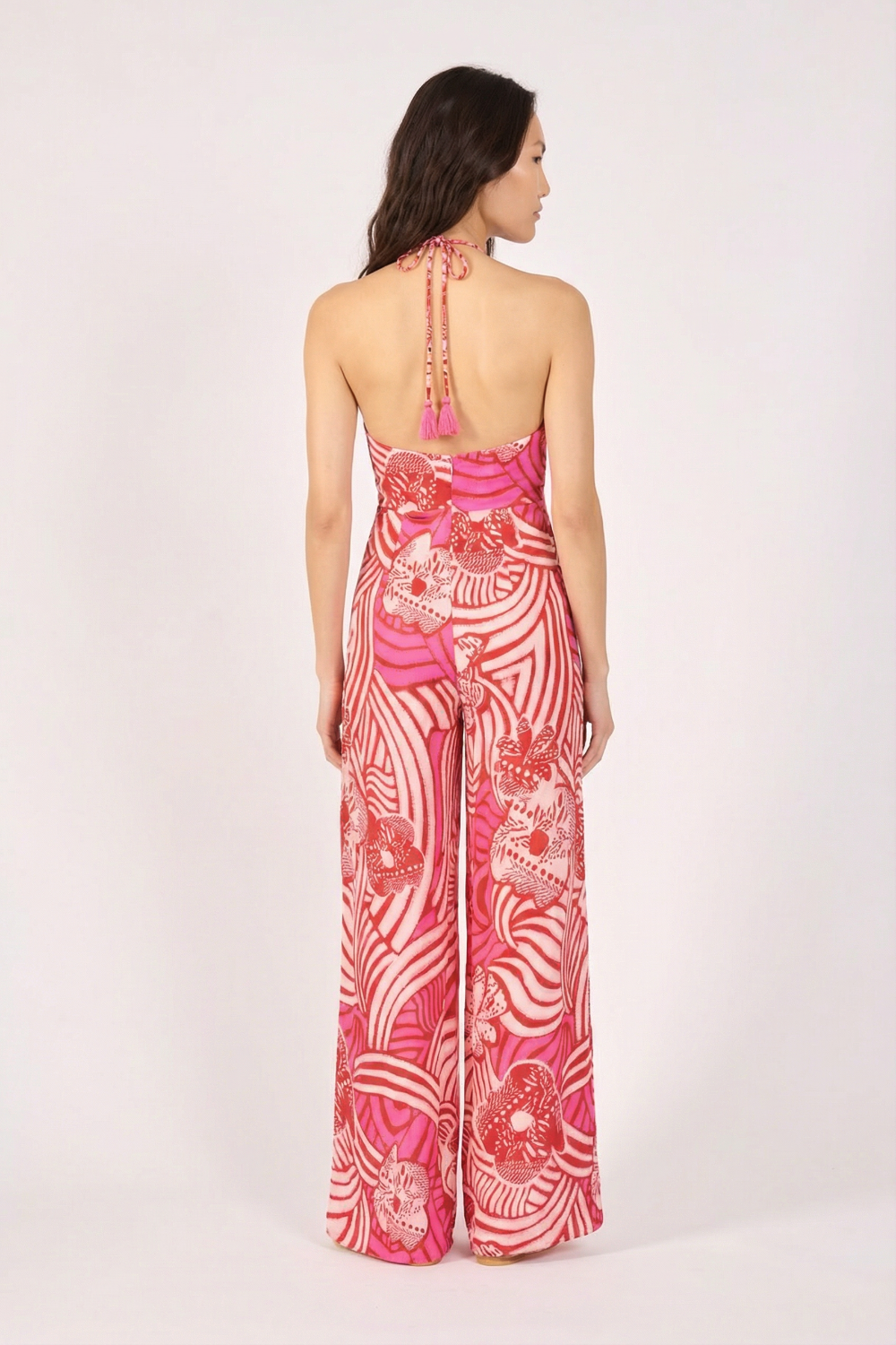 Pink Japonism jumpsuit – Long Jumpsuit Cilia by Poupette St Barth, view 4