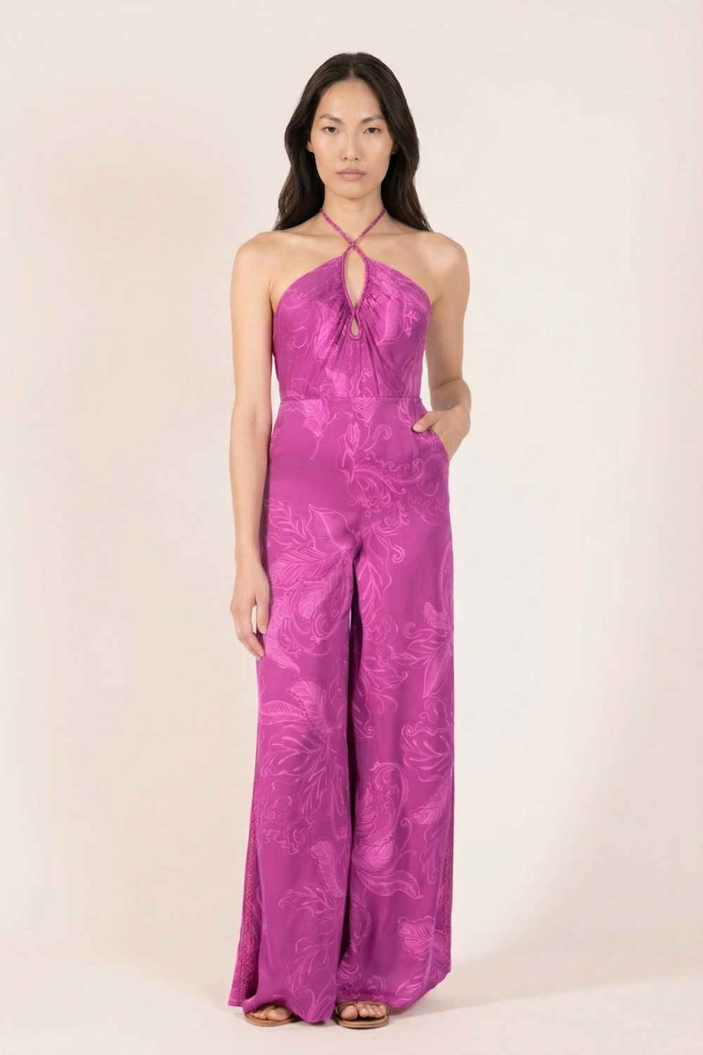 Purple Reef jumpsuit – Long Jumpsuit Cilia by Poupette St Barth, view 3
