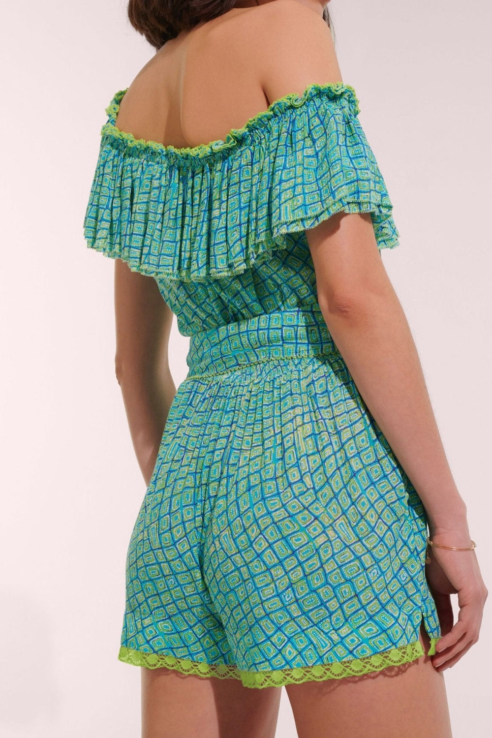 Sky Abori jumpsuit – Short Jumpsuit Bella by Poupette St Barth, view 2