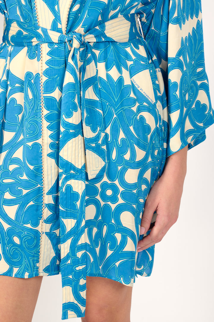 Blue Mantra kimono – Kimono Luna by Poupette St Barth, view 6