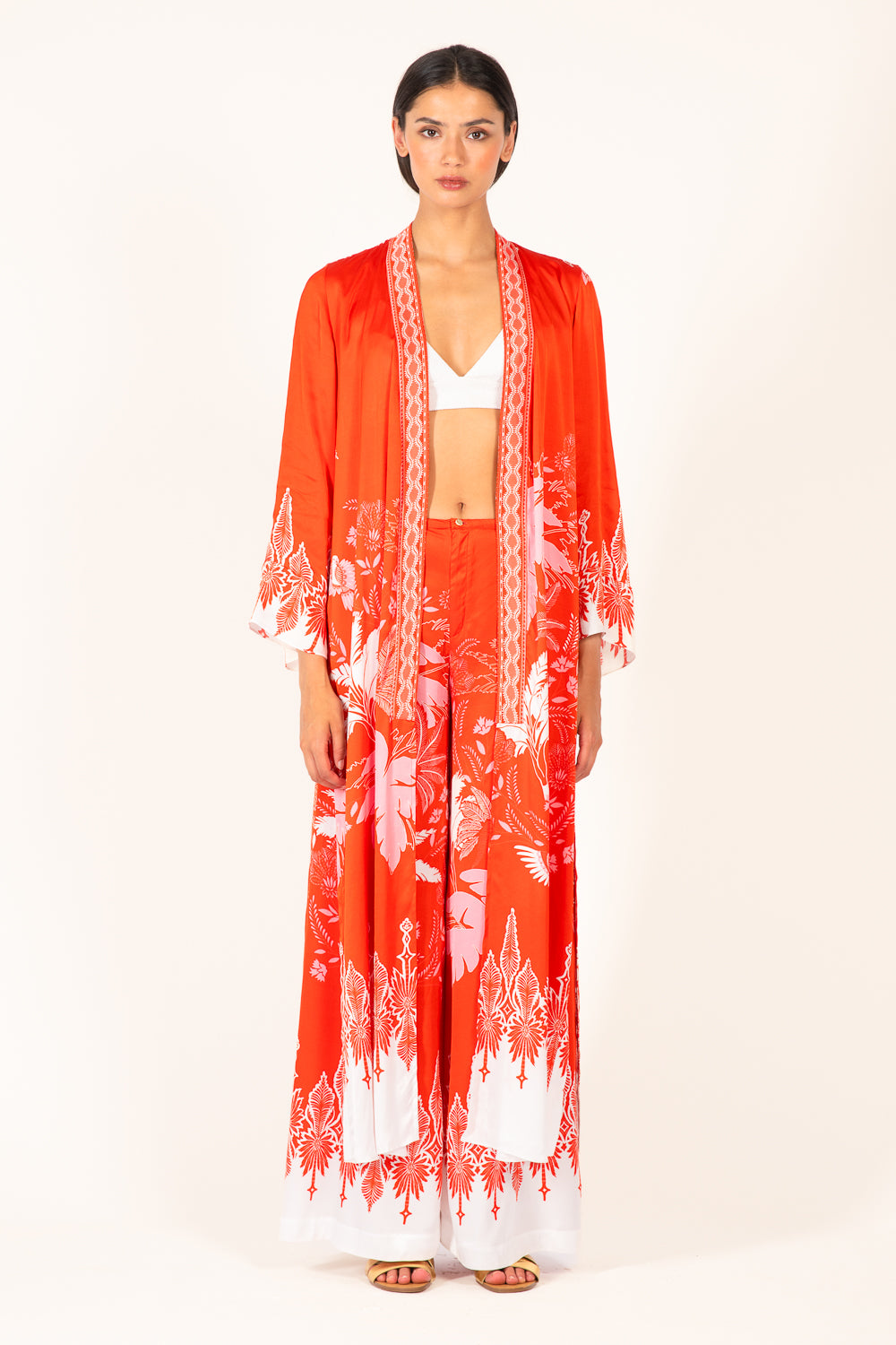 Coral Canopy kimono – Kimono Lea by Poupette St Barth, front view