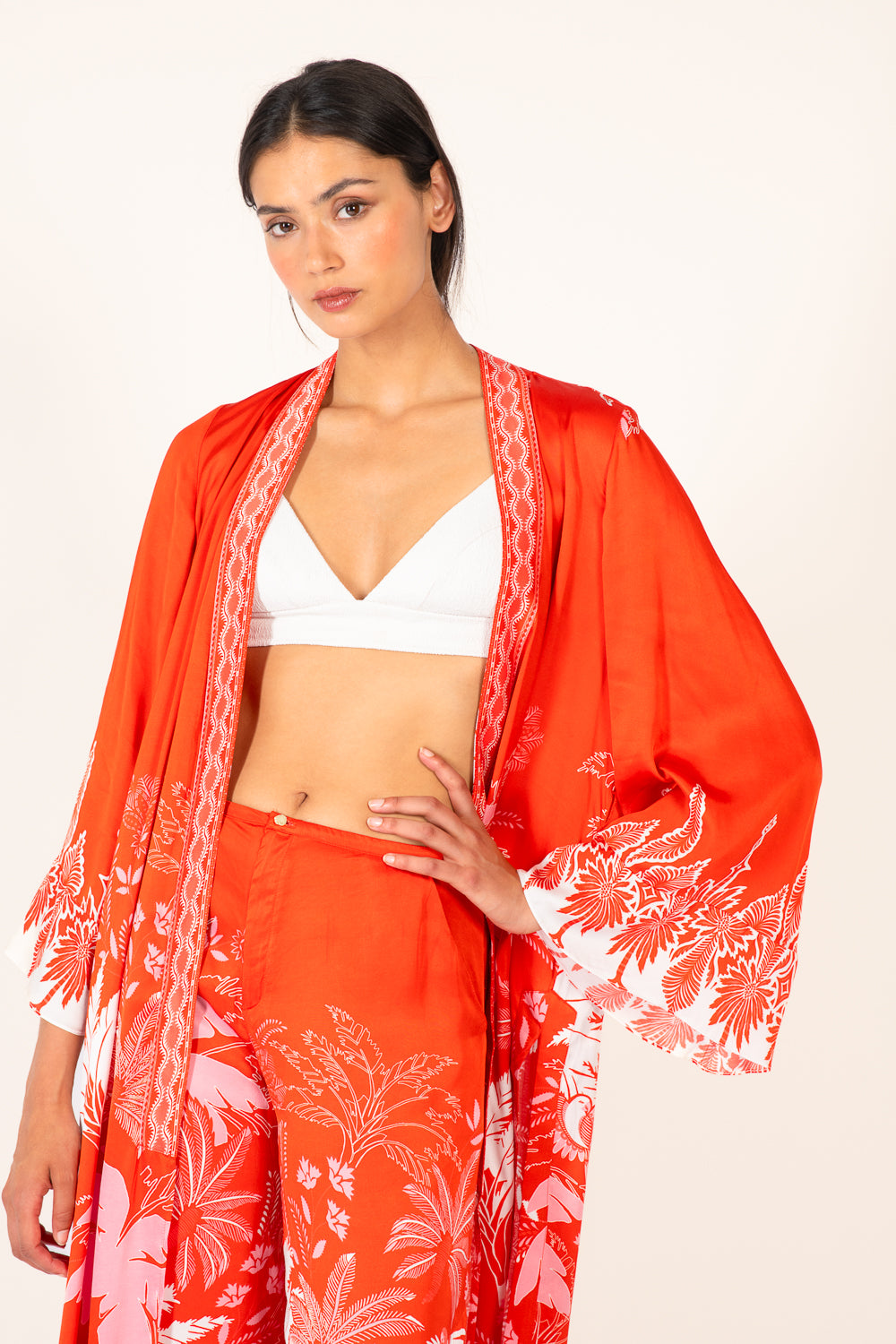 Coral Canopy kimono – Kimono Lea by Poupette St Barth, view 3